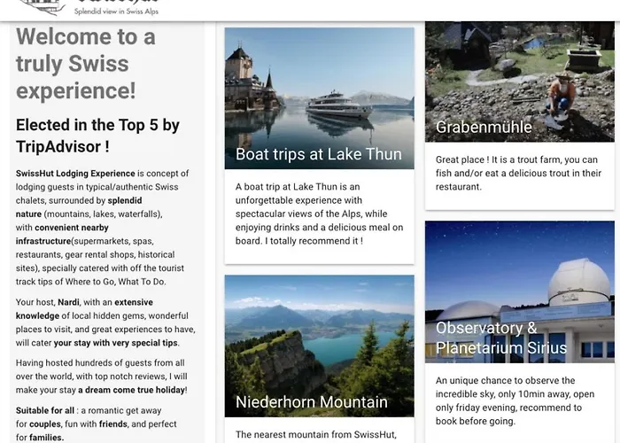 Thun Alps Scenic Views And Concierge By Swisshut Chalé *
